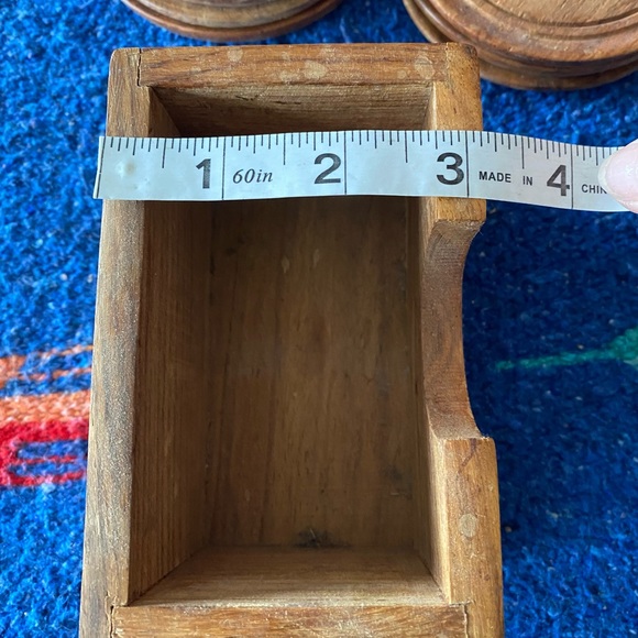 VTG Wooden Coaster Set of 6! - Picture 9 of 9